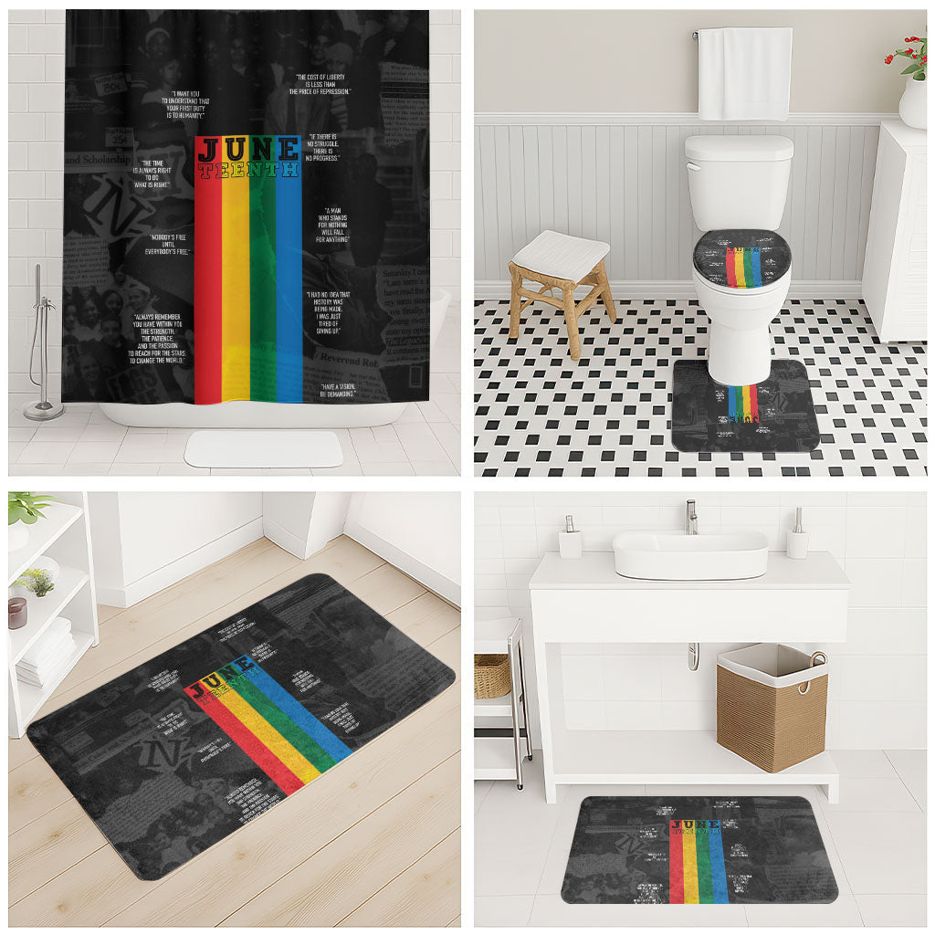 Juneteenth 2026 Black History Bathroom Set Freedom Quotes Collage