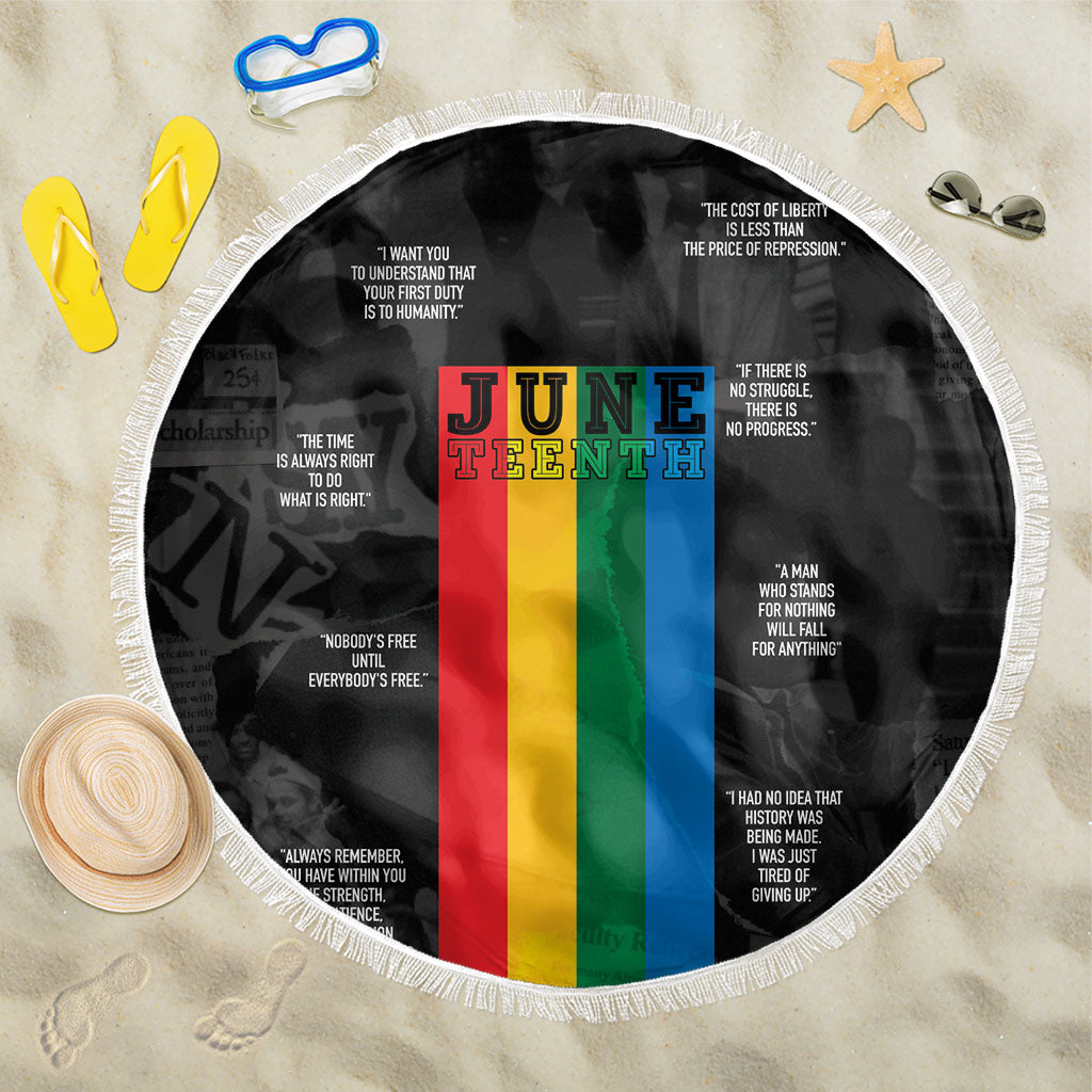 Juneteenth 2026 Black History Beach Blanket Freedom Quotes Collage