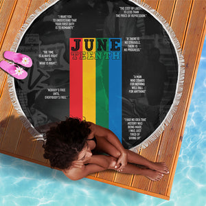 Juneteenth 2026 Black History Beach Blanket Freedom Quotes Collage