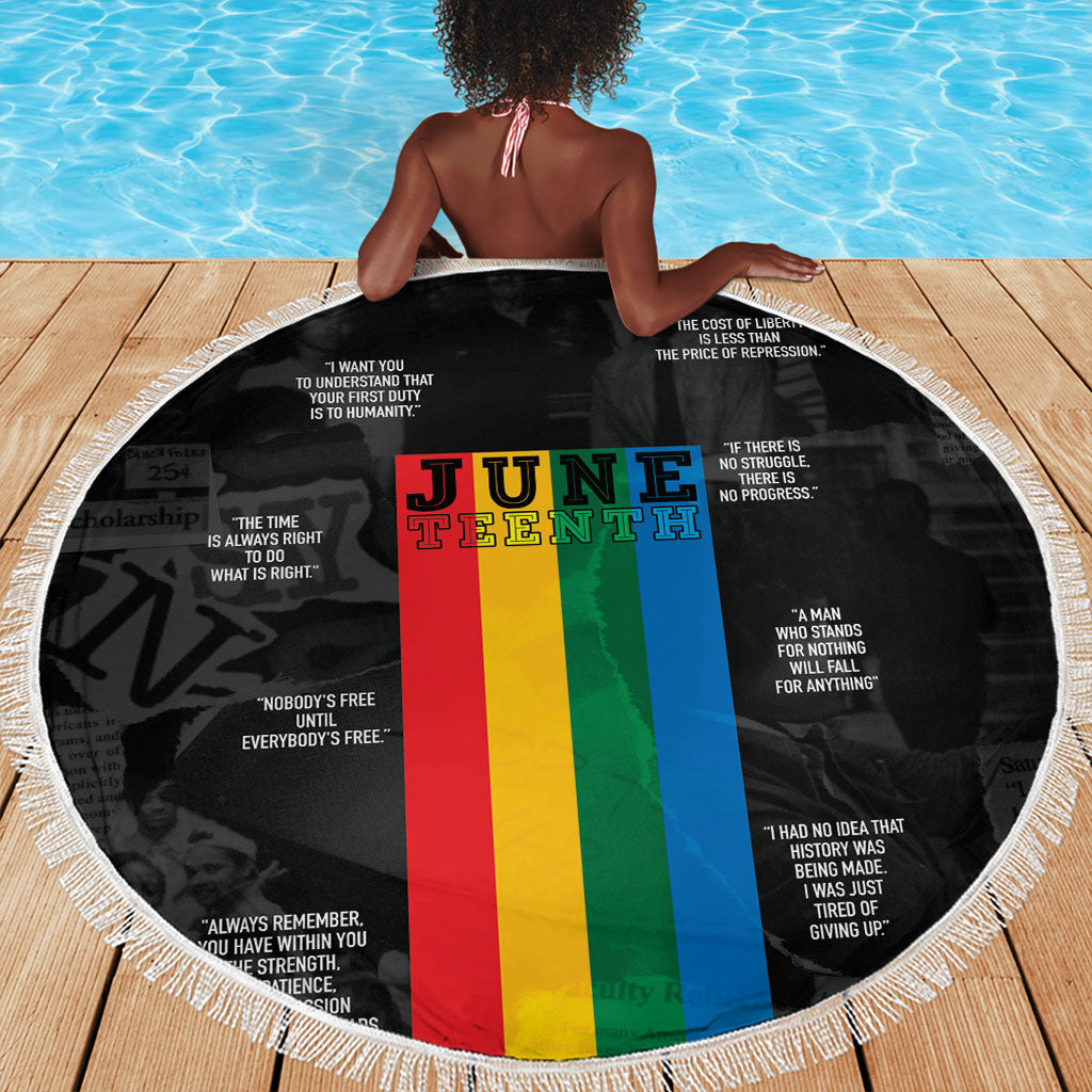 Juneteenth 2026 Black History Beach Blanket Freedom Quotes Collage