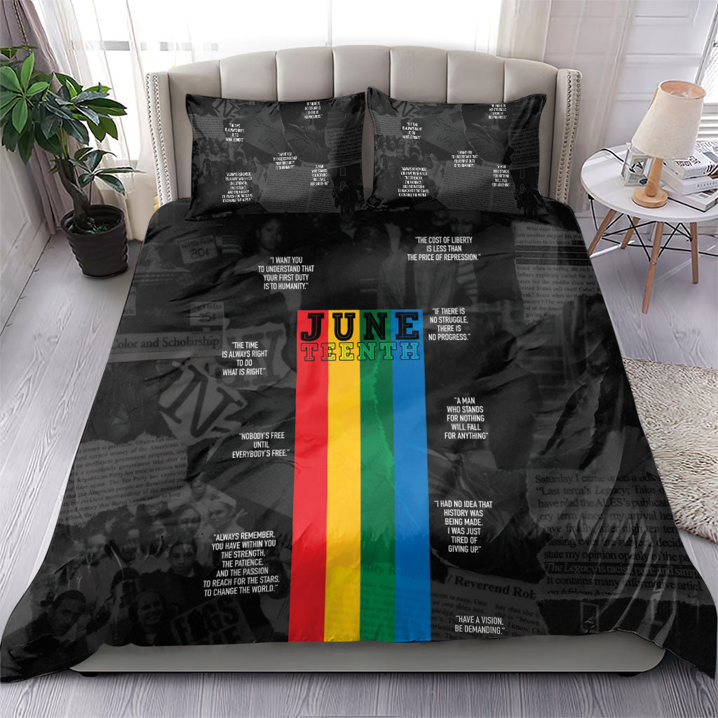 Juneteenth 2026 Black History Bedding Set Freedom Quotes Collage