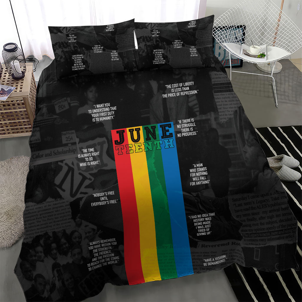 Juneteenth 2026 Black History Bedding Set Freedom Quotes Collage