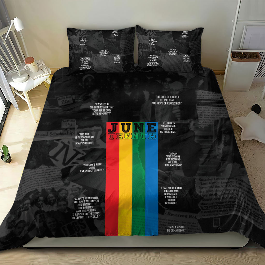 Juneteenth 2026 Black History Bedding Set Freedom Quotes Collage