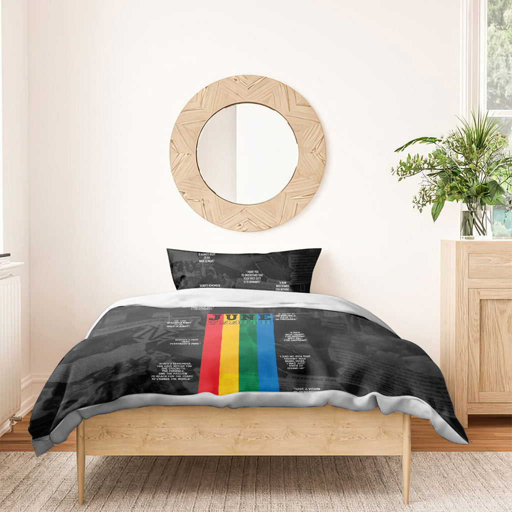 Juneteenth 2026 Black History Bedding Set Freedom Quotes Collage