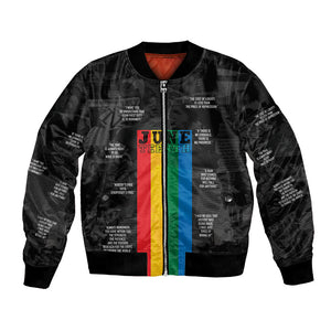 Juneteenth 2026 Black History Bomber Jacket Freedom Quotes Collage