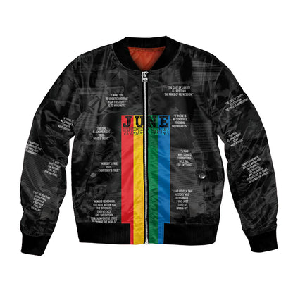 Juneteenth 2026 Black History Bomber Jacket Freedom Quotes Collage