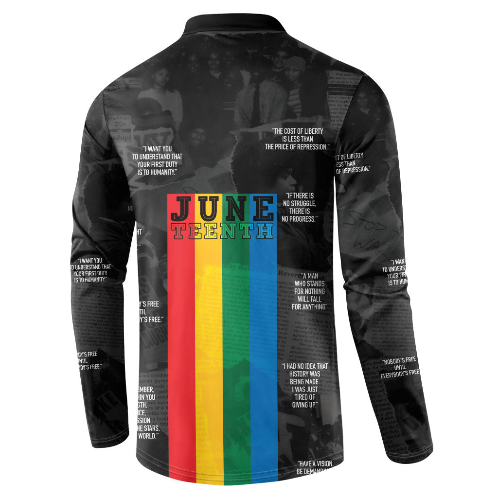 Juneteenth 2026 Black History Button Sweatshirt Freedom Quotes Collage