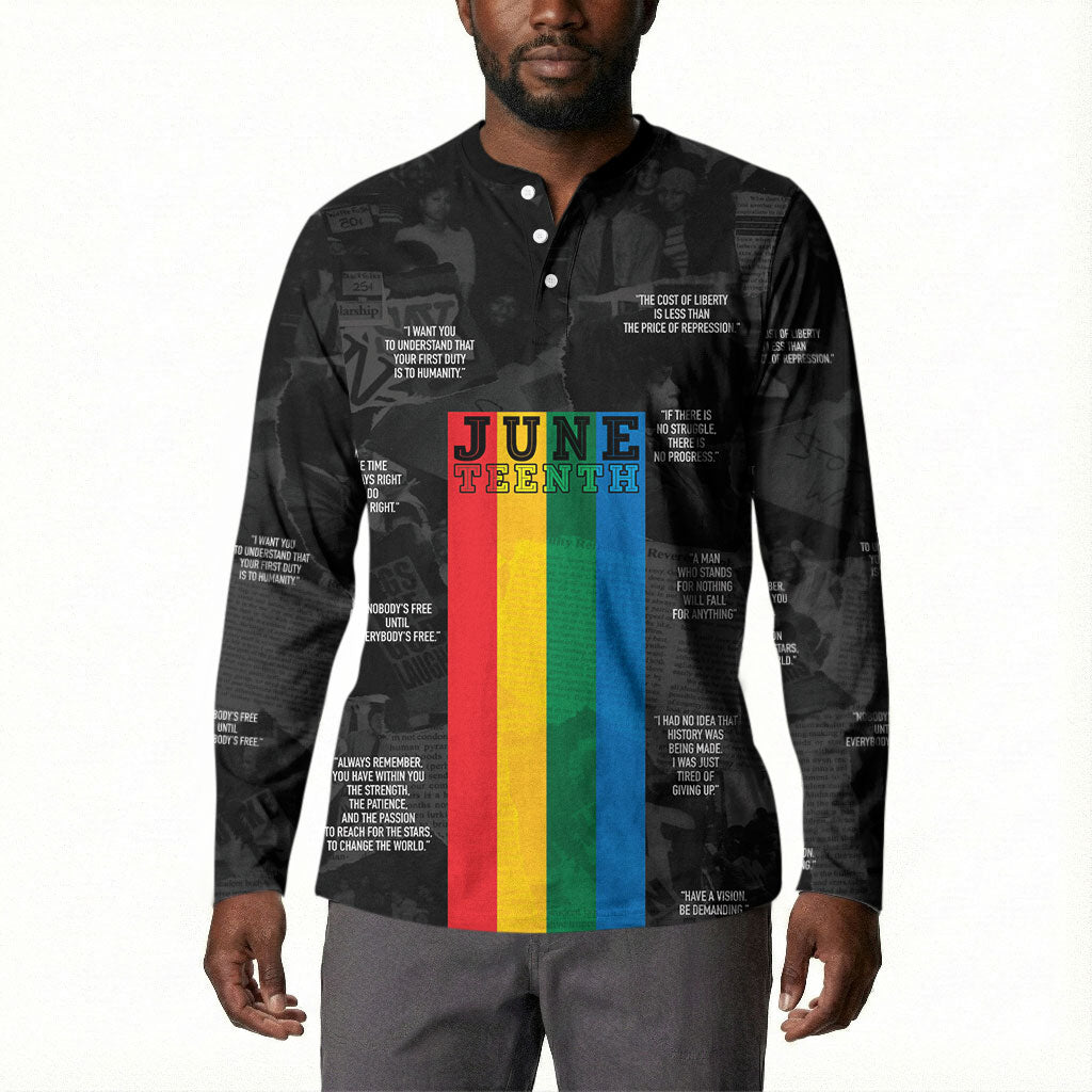 Juneteenth 2026 Black History Button Sweatshirt Freedom Quotes Collage