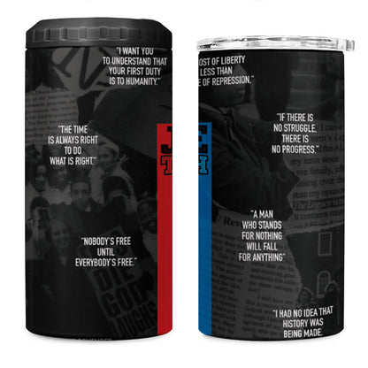 Juneteenth 2026 Black History 4 in 1 Can Cooler Tumbler Freedom Quotes Collage
