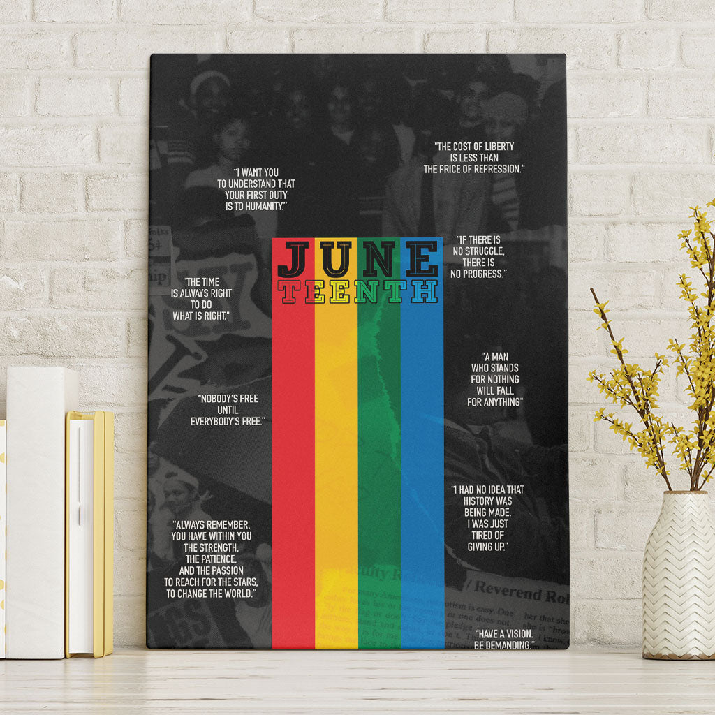 Juneteenth 2026 Black History Canvas Wall Art Freedom Quotes Collage