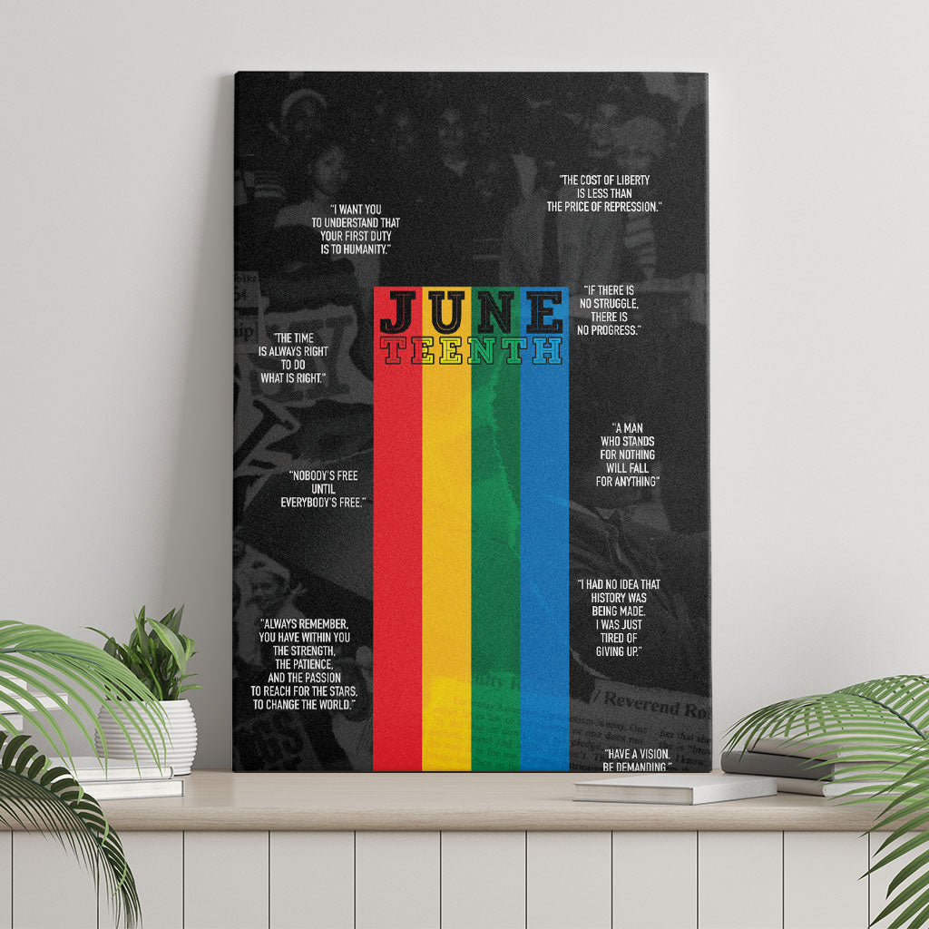 Juneteenth 2026 Black History Canvas Wall Art Freedom Quotes Collage