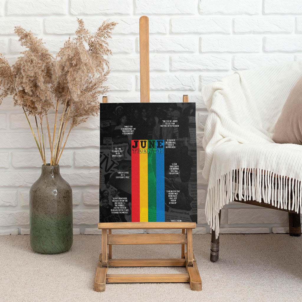 Juneteenth 2026 Black History Canvas Wall Art Freedom Quotes Collage