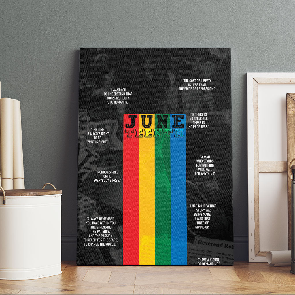 Juneteenth 2026 Black History Canvas Wall Art Freedom Quotes Collage