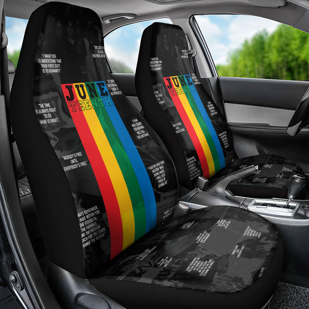 Juneteenth 2026 Black History Car Seat Cover Freedom Quotes Collage