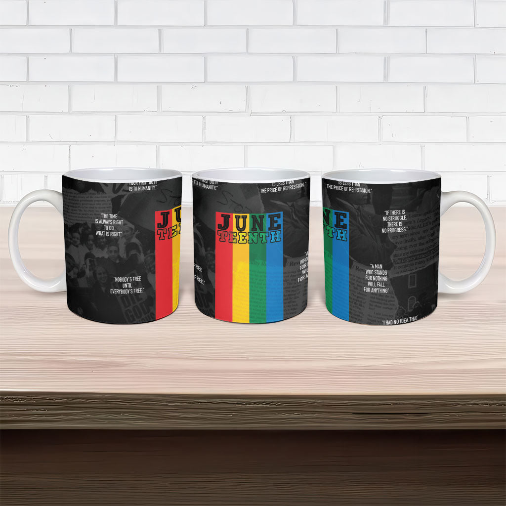 Juneteenth 2026 Black History Ceramic Mug Freedom Quotes Collage