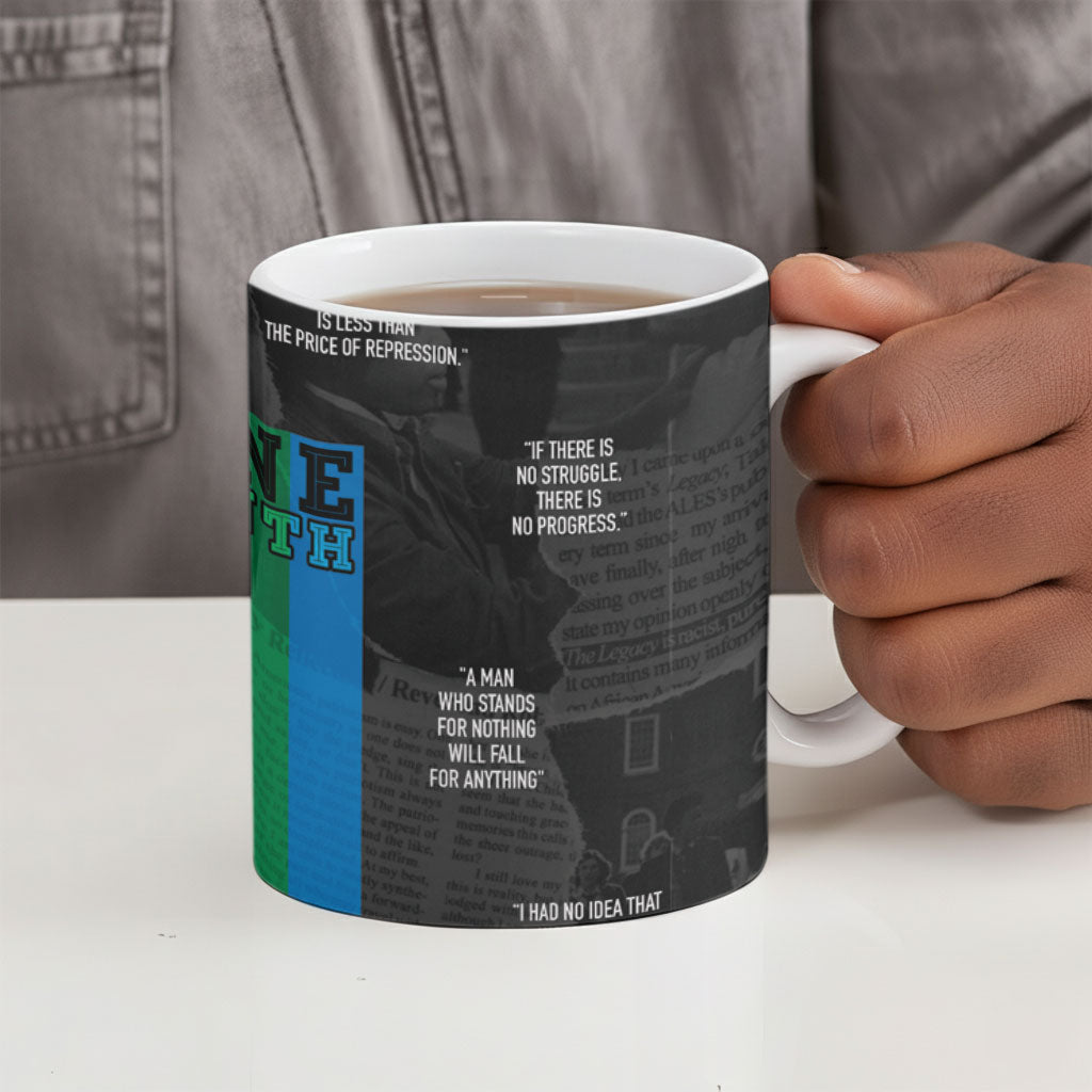 Juneteenth 2026 Black History Ceramic Mug Freedom Quotes Collage
