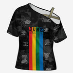 Juneteenth 2026 Black History Cross Shoulder Shirt Freedom Quotes Collage