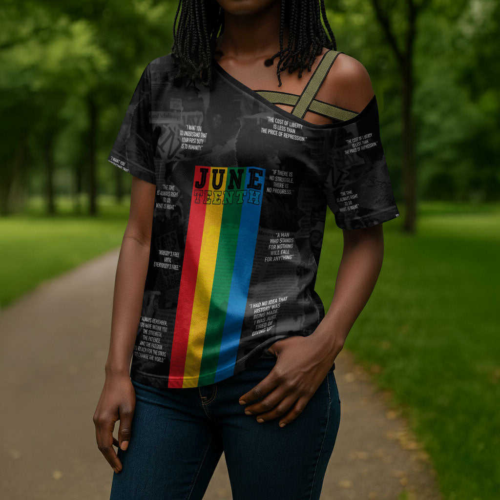 Juneteenth 2026 Black History Cross Shoulder Shirt Freedom Quotes Collage