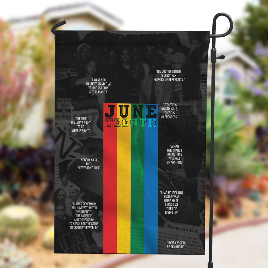 Juneteenth 2026 Black History Garden Flag Freedom Quotes Collage