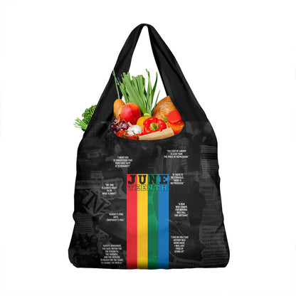 Juneteenth 2026 Black History Grocery Bag Freedom Quotes Collage
