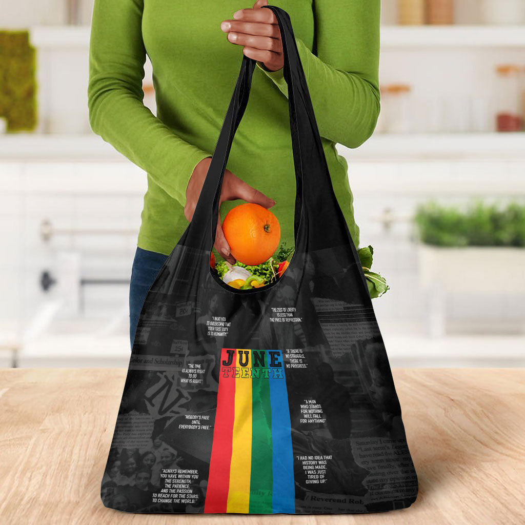 Juneteenth 2026 Black History Grocery Bag Freedom Quotes Collage