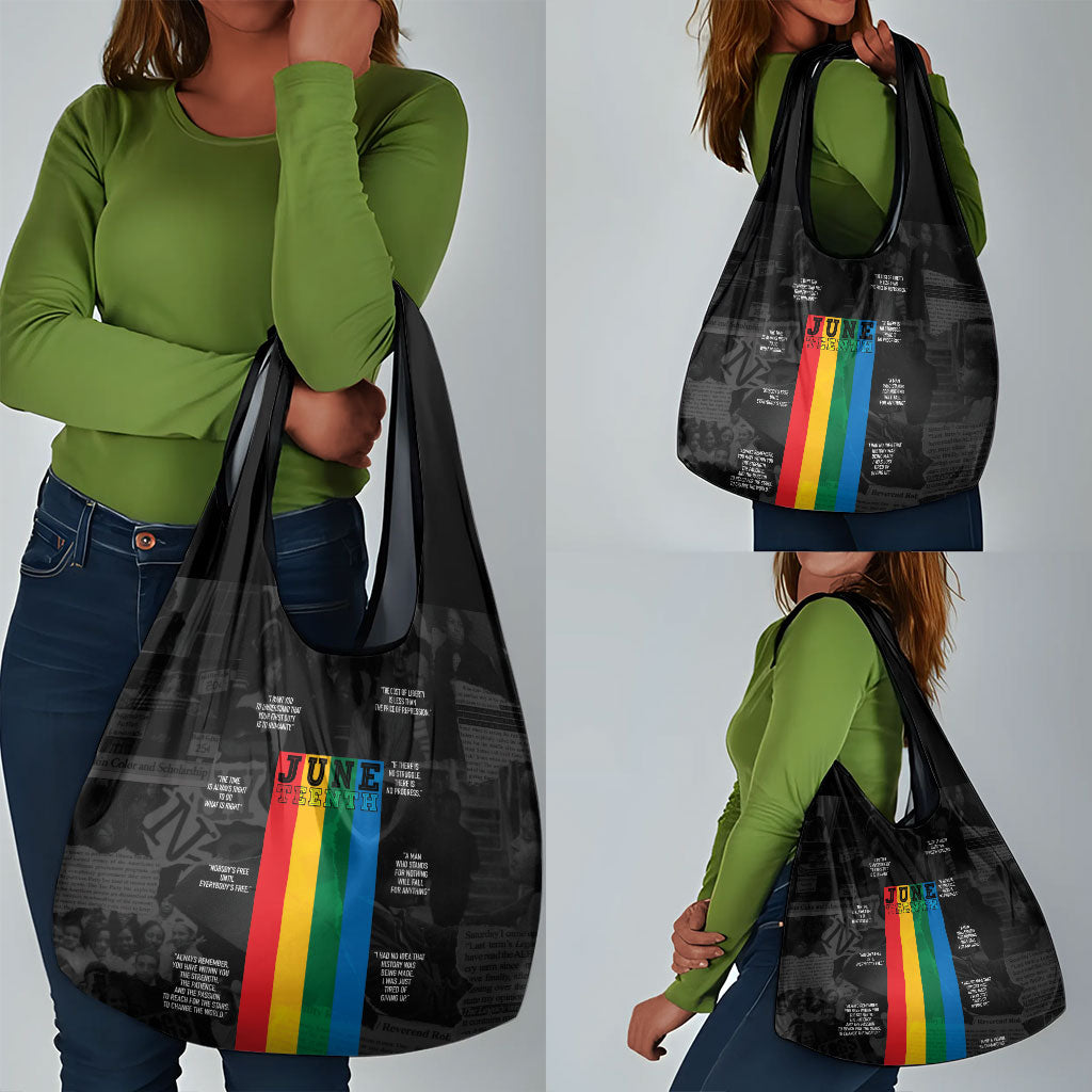 Juneteenth 2026 Black History Grocery Bag Freedom Quotes Collage