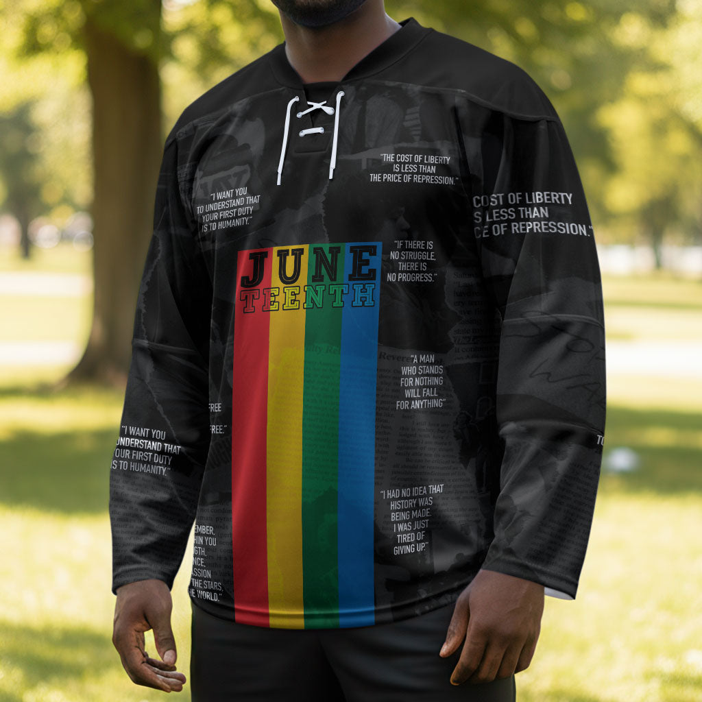 Juneteenth 2026 Black History Hockey Jersey Freedom Quotes Collage