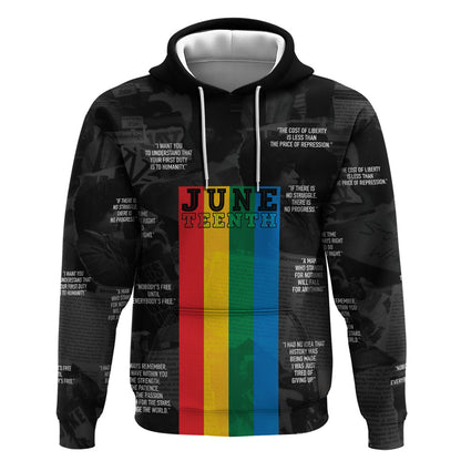 Juneteenth 2026 Black History Hoodie Freedom Quotes Collage