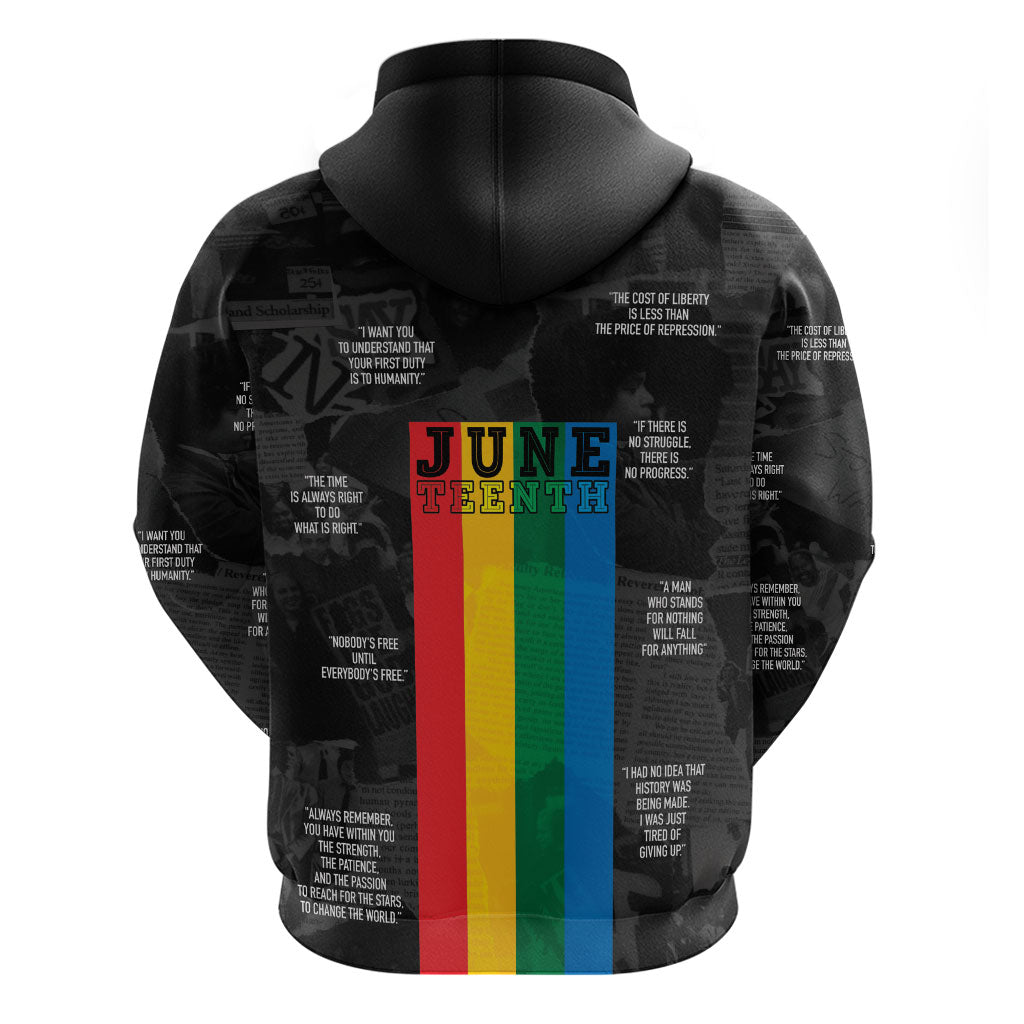 Juneteenth 2026 Black History Hoodie Freedom Quotes Collage