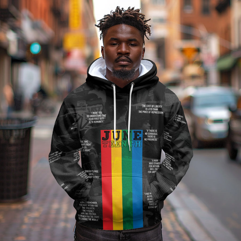 Juneteenth 2026 Black History Hoodie Freedom Quotes Collage