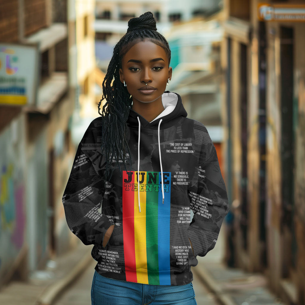 Juneteenth 2026 Black History Hoodie Freedom Quotes Collage