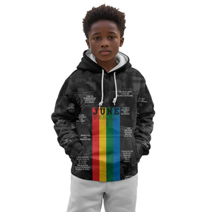 Juneteenth 2026 Black History Kid Hoodie Freedom Quotes Collage