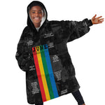 Juneteenth 2026 Black History Kid Wearable Blanket Hoodie Freedom Quotes Collage