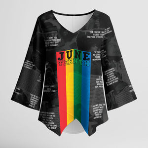 Juneteenth 2026 Black History Kimono Sleeve Blouse Freedom Quotes Collage