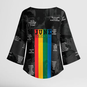 Juneteenth 2026 Black History Kimono Sleeve Blouse Freedom Quotes Collage
