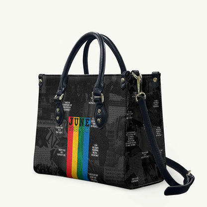 Juneteenth 2026 Black History Leather Bag Freedom Quotes Collage