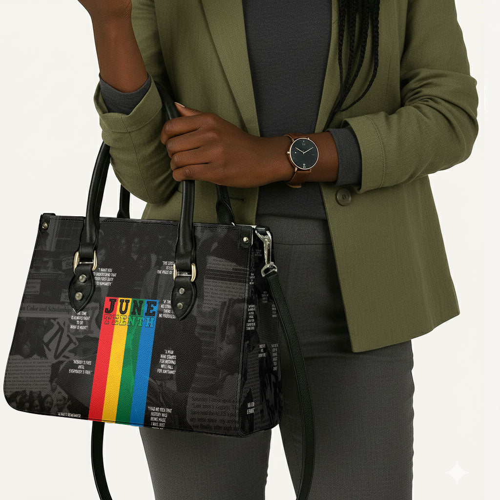 Juneteenth 2026 Black History Leather Bag Freedom Quotes Collage