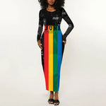 Juneteenth 2026 Black History Long Sleeve Bodycon Dress Freedom Quotes Collage