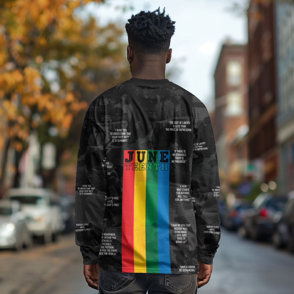 Juneteenth 2026 Black History Long Sleeve Shirt Freedom Quotes Collage