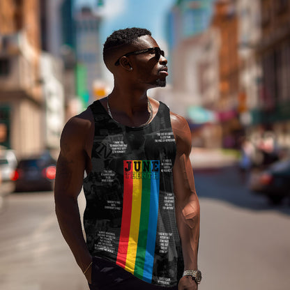 Juneteenth 2026 Black History Men Tank Top Freedom Quotes Collage