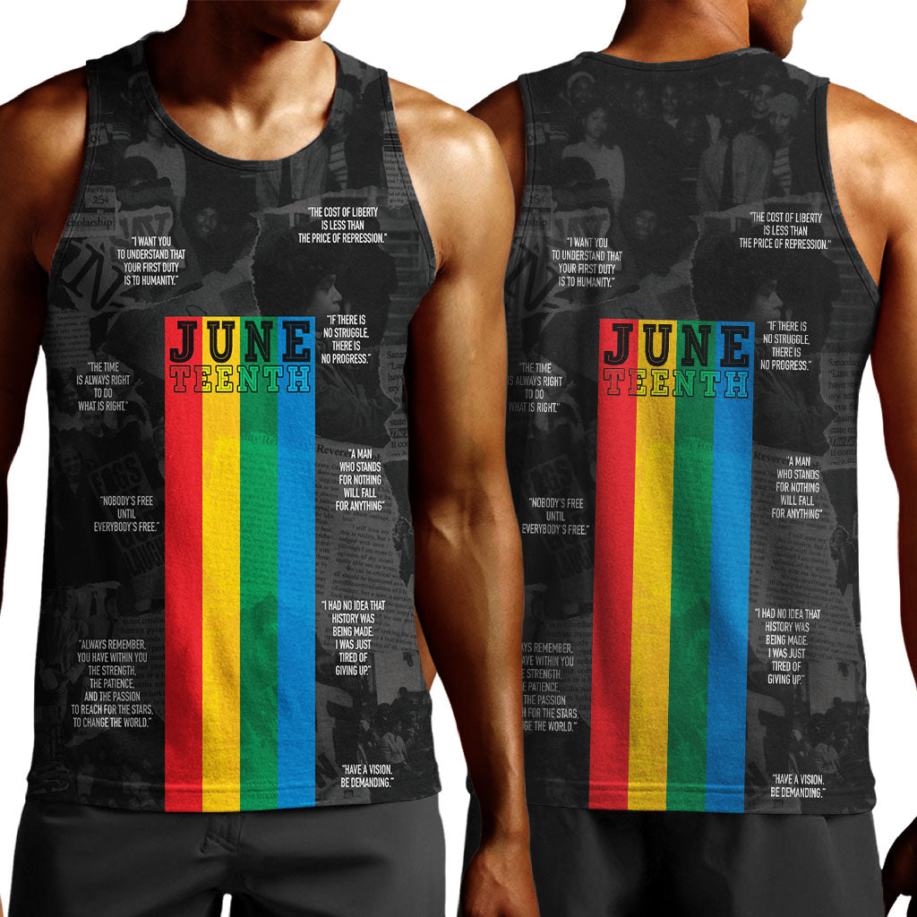 Juneteenth 2026 Black History Men Tank Top Freedom Quotes Collage