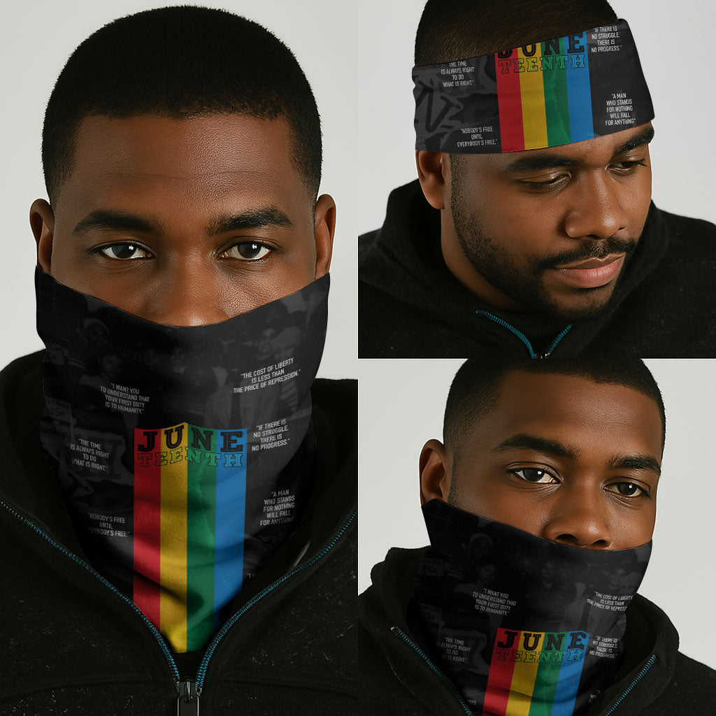 Juneteenth 2026 Black History Neck Gaiter Freedom Quotes Collage