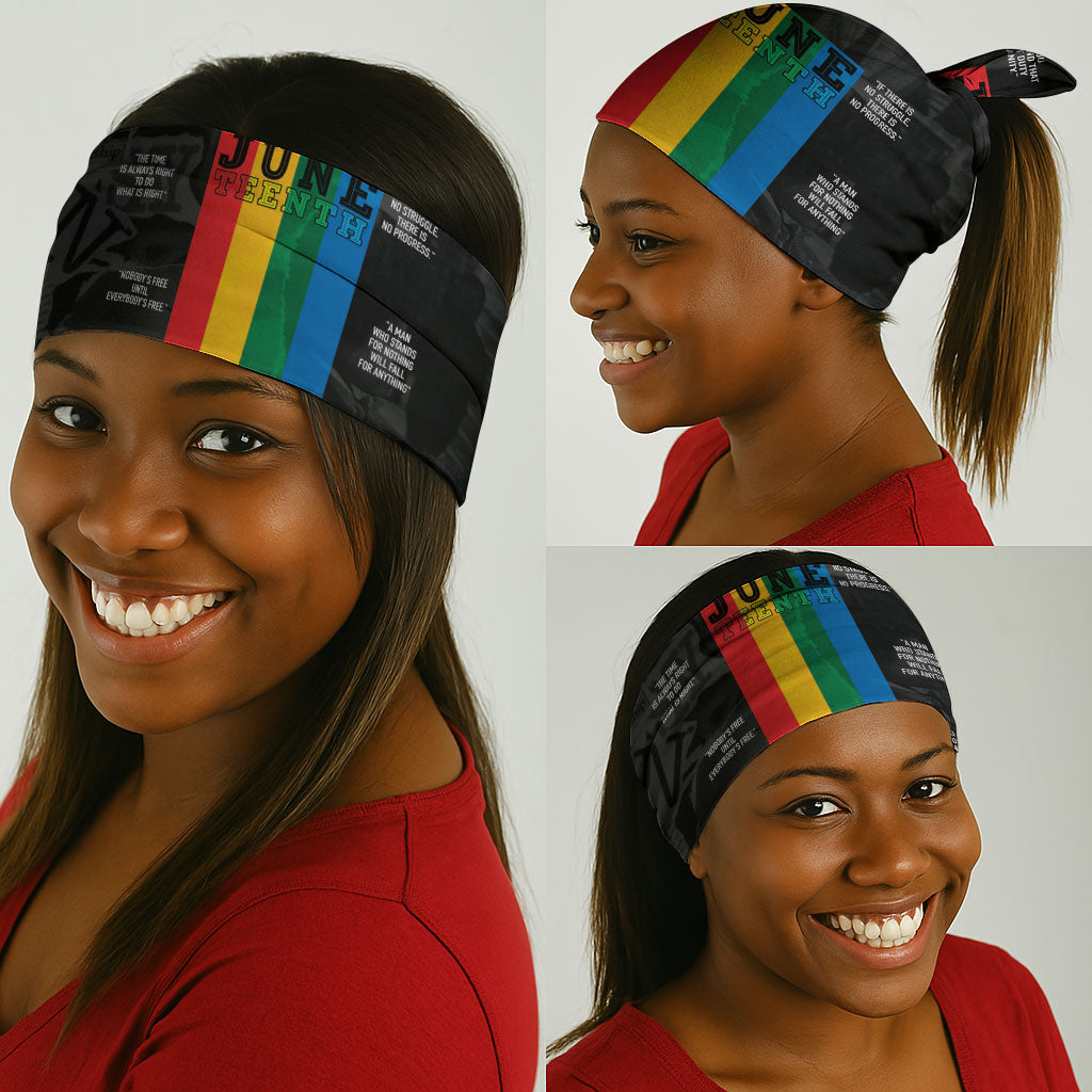Juneteenth 2026 Black History Neck Gaiter Freedom Quotes Collage