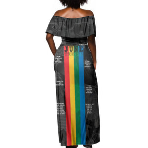 Juneteenth 2026 Black History Off Shoulder Maxi Dress Freedom Quotes Collage