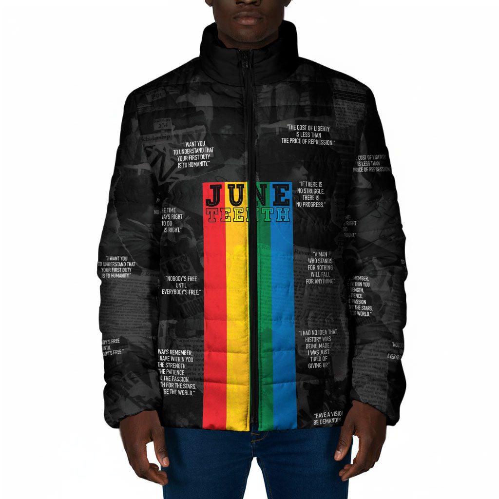Juneteenth 2026 Black History Padded Jacket Freedom Quotes Collage