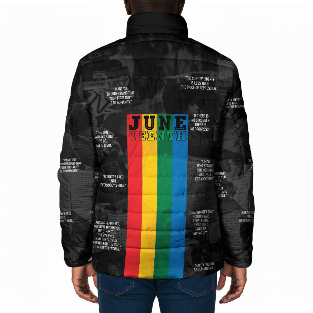 Juneteenth 2026 Black History Padded Jacket Freedom Quotes Collage
