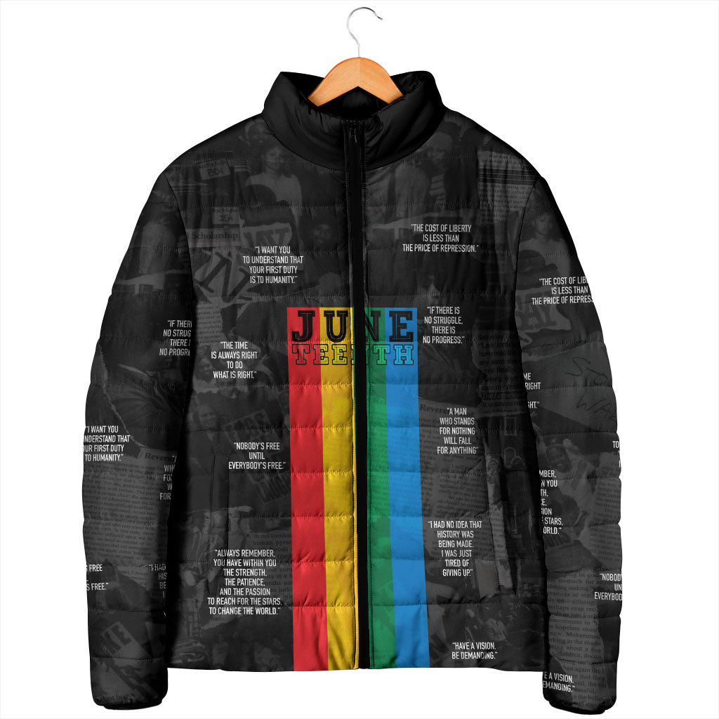 Juneteenth 2026 Black History Padded Jacket Freedom Quotes Collage