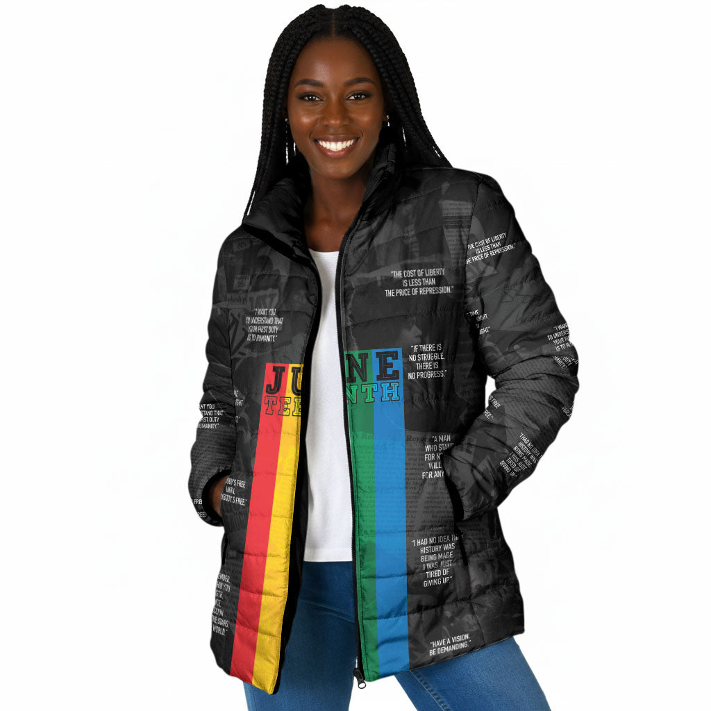 Juneteenth 2026 Black History Padded Jacket Freedom Quotes Collage