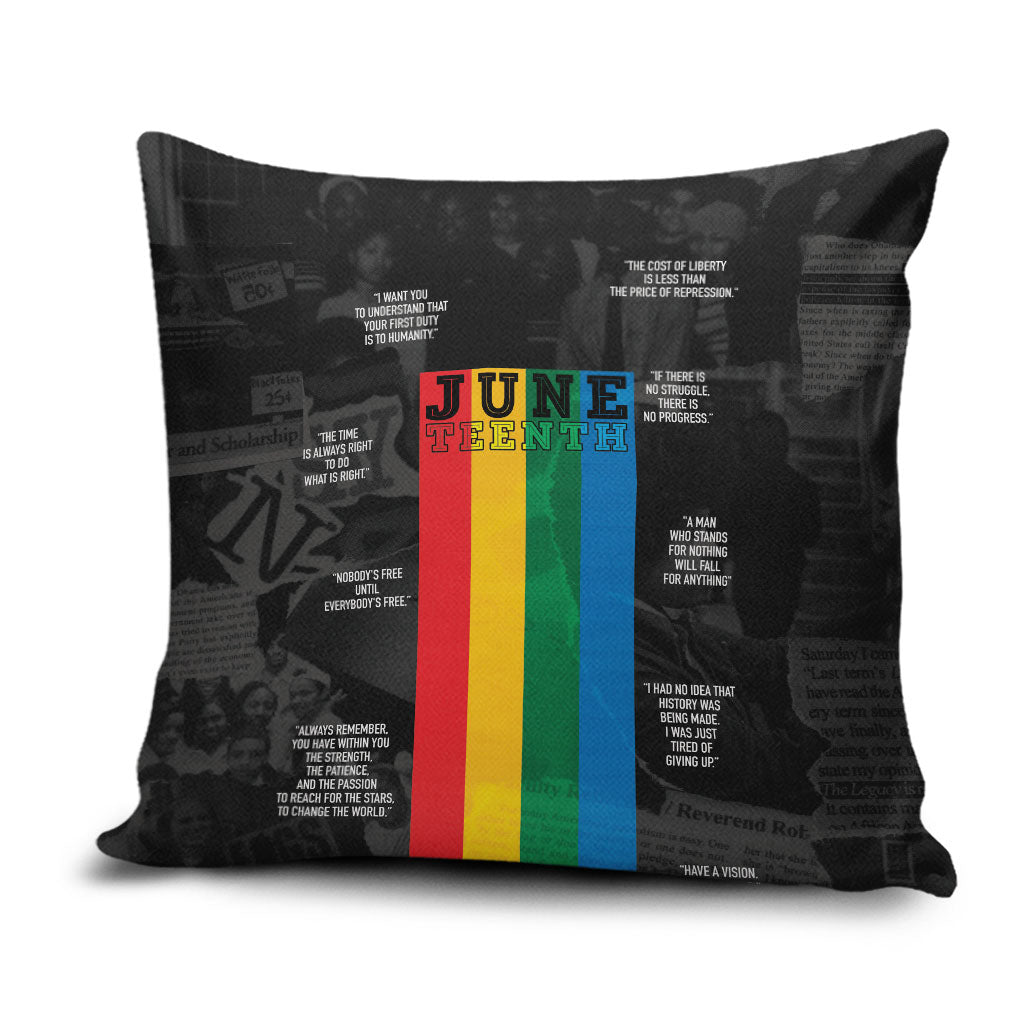 Juneteenth 2026 Black History Pillow Cover Freedom Quotes Collage
