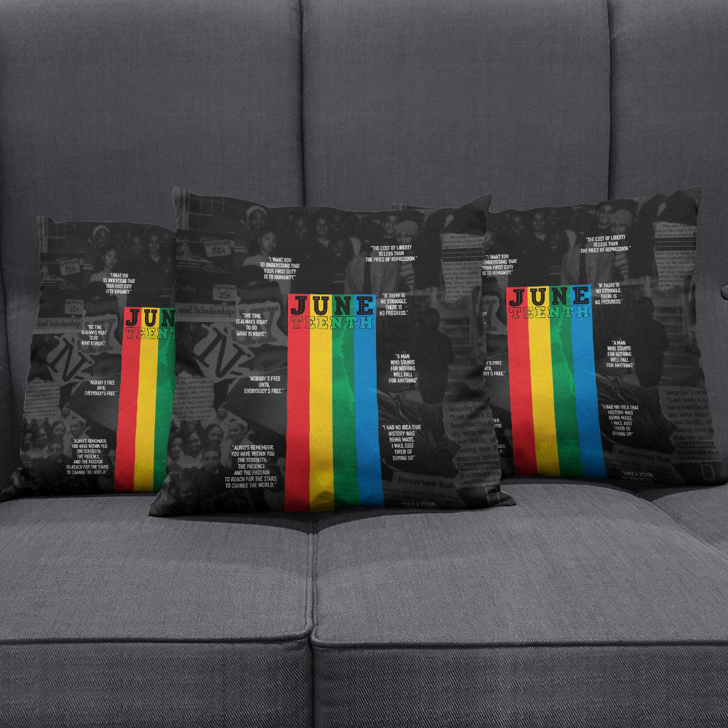 Juneteenth 2026 Black History Pillow Cover Freedom Quotes Collage